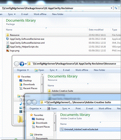 Explorer windows showing path and files