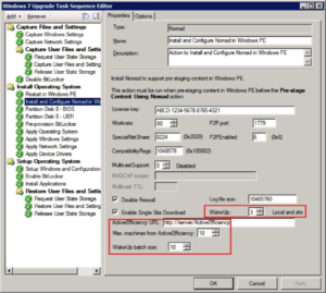 Windows 7 upgrade task sequence editor