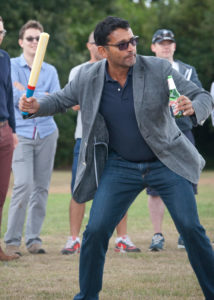 1E CEO Sumir Karayi joins in with a game of rounders