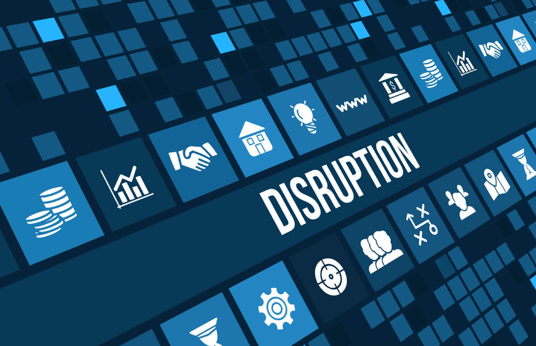 Disruption-concept-image-with-business-icons-and-copyspace