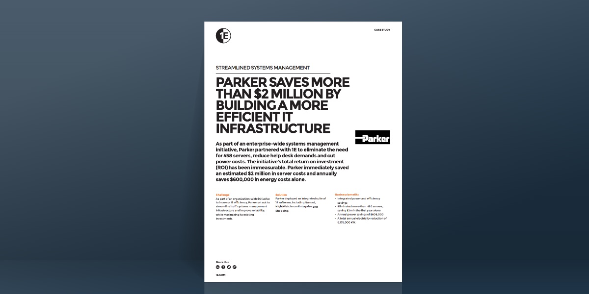 Parker saves more than $2 million by building a more efficient IT infrastructure