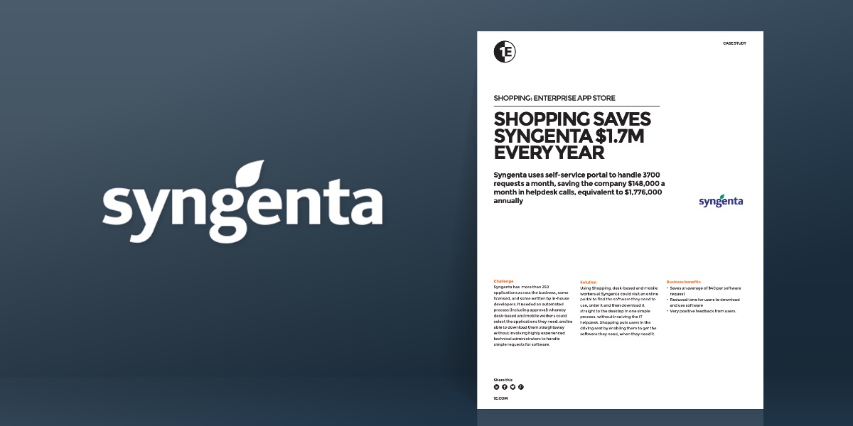 Shopping saves Syngenta $1.7M every year