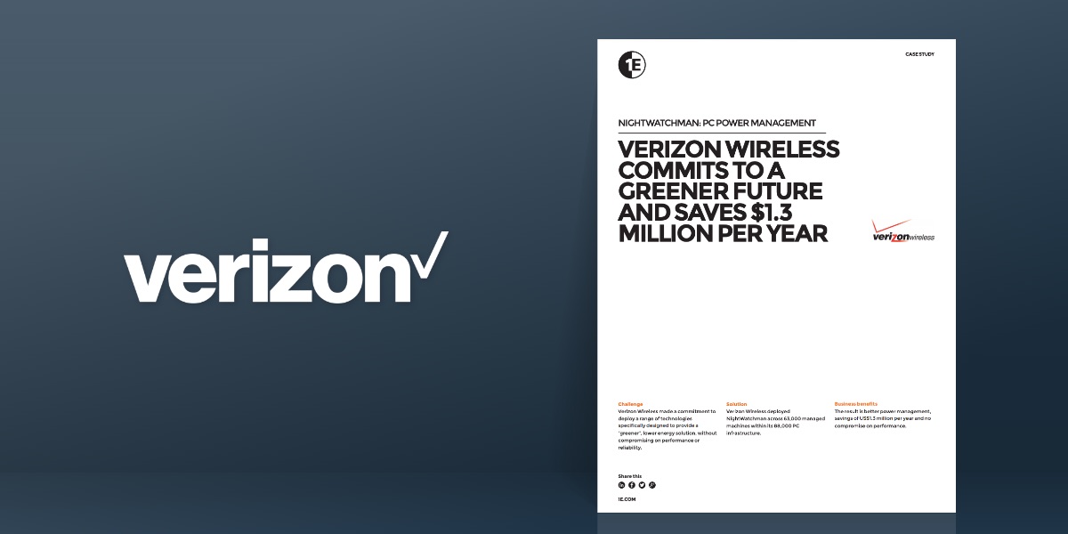 Verizon wireless commits to a greener future and saves $1.3 million per year