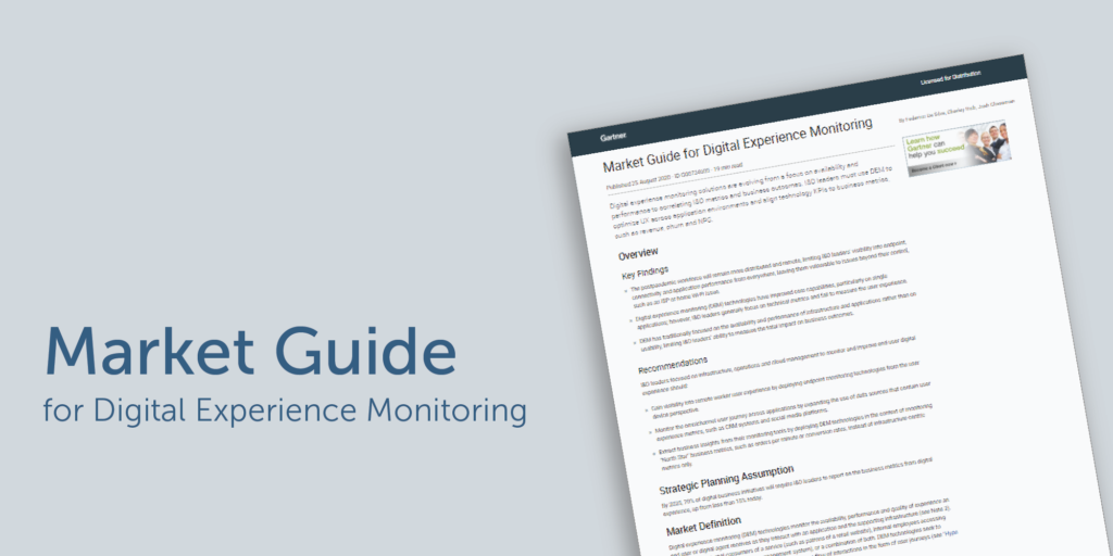 1E named in Gartner’s Market Guide for Digital Experience Monitoring