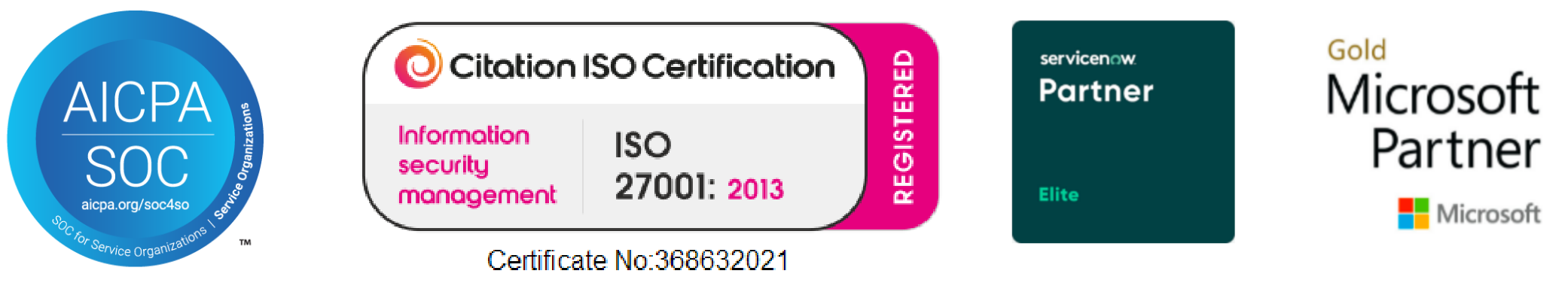 SOC 2 compliant | ISO 27001 certified | ServiceNow Elite Partner | Gold Microsoft Partner