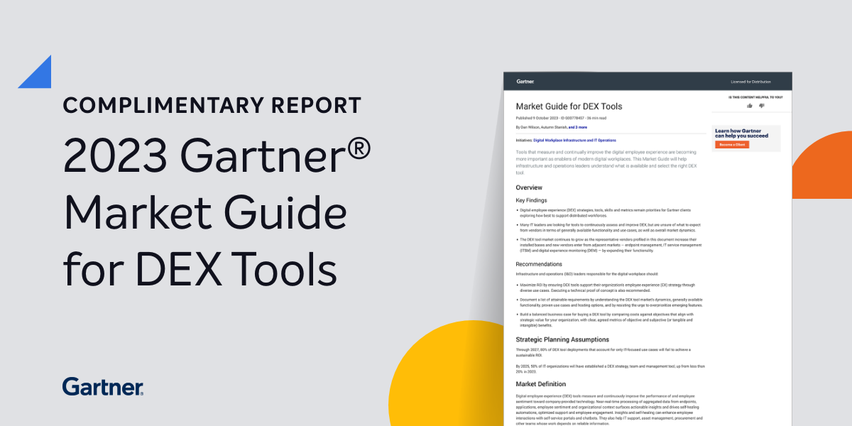 2023 Gartner Market Guide for DEX Tools